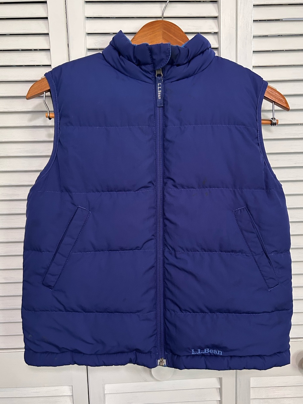 L.L.Bean Kids Reversible Down Puffer Vest M 10-12 | Classic Outdoor Athleisure